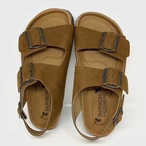 Novacas Women’s Vegan Sandals- Brown-Size U.S. 6